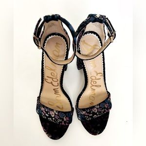 Sam Edelman Floral Velvet Heels Sz. 6
